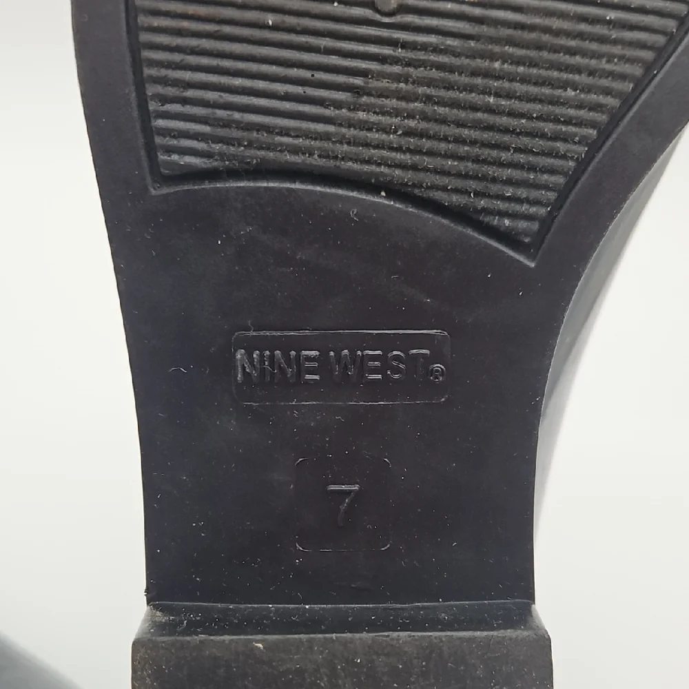Nine West Glossy Navy Blue Slip On Rubber Boots